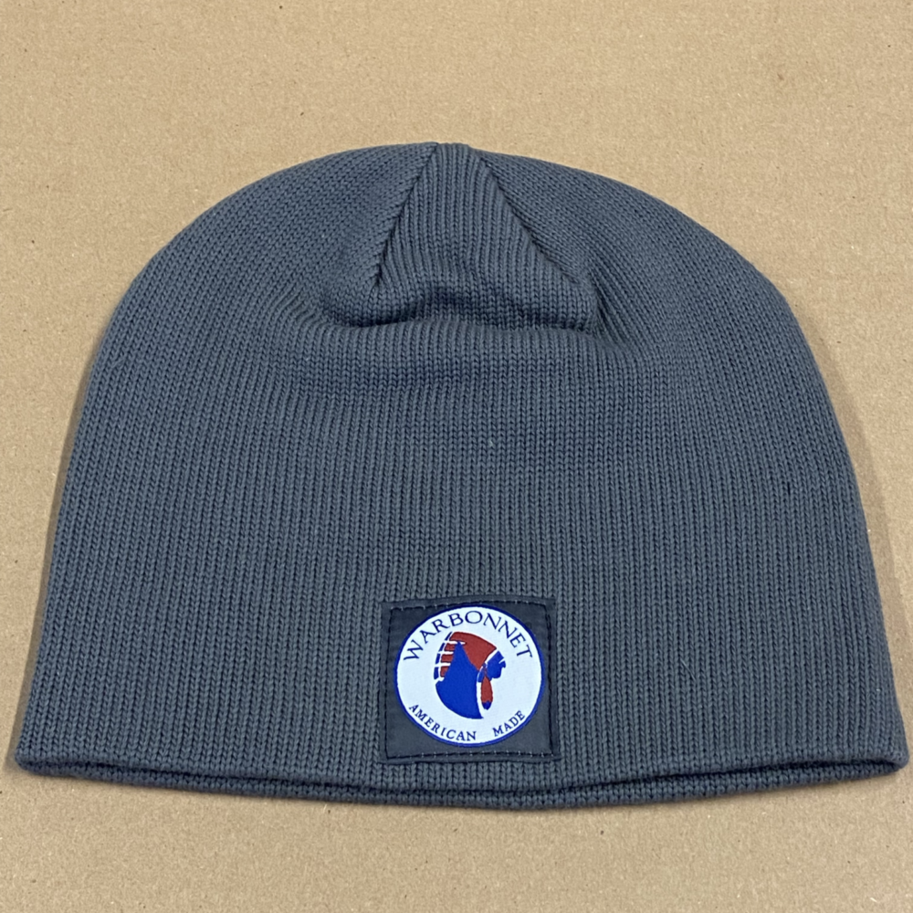 Grey Skull Cap with Warbonnet Logo Patch